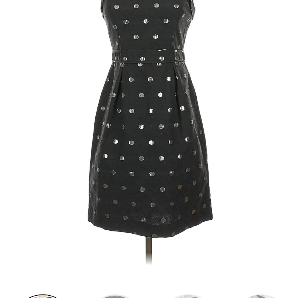 Elle Black Dress with Silver Dots